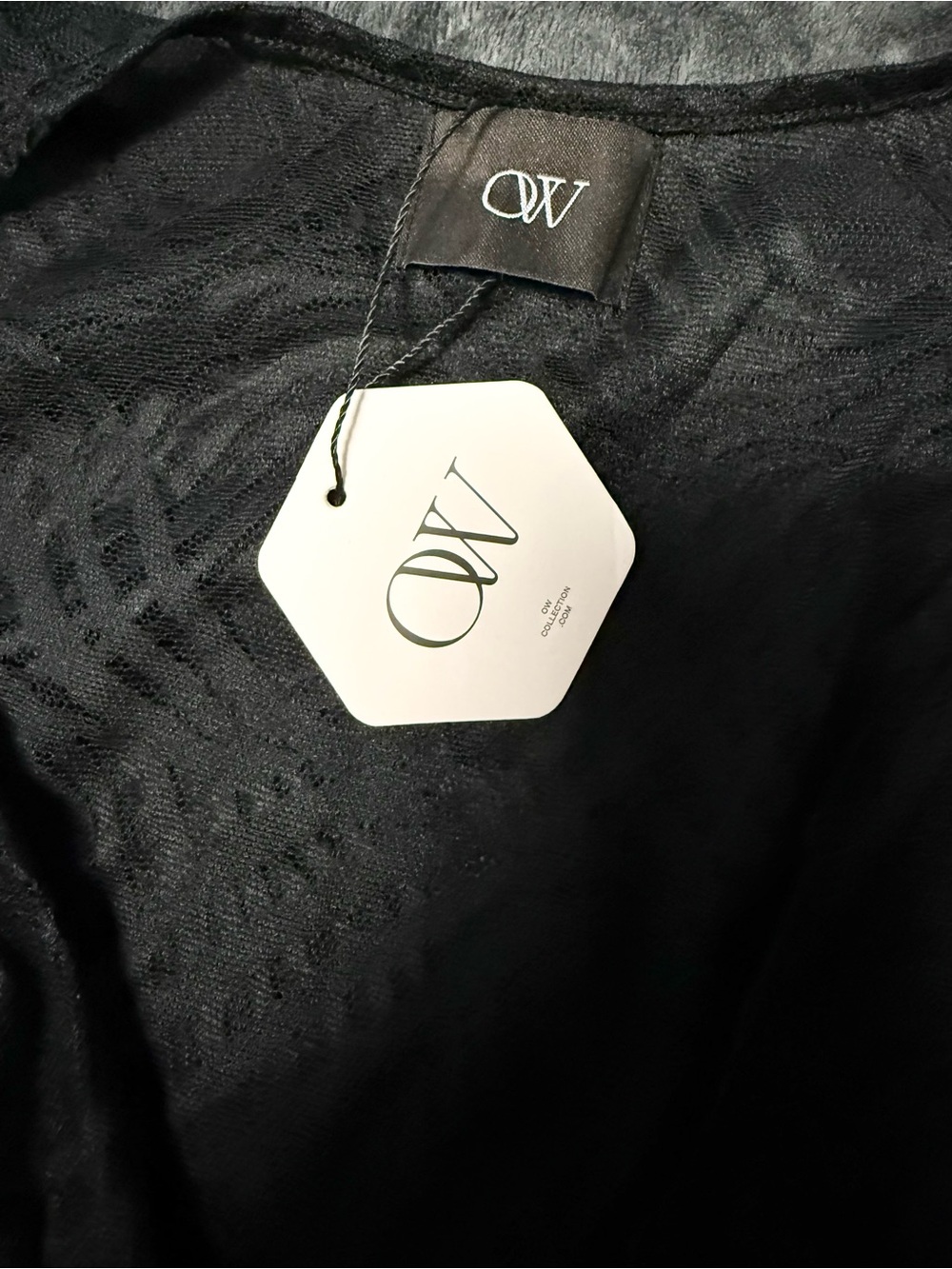 OW Collection Lexi Black Long Sleeve Lace Blouse Top NWT Size M - Picture 13 of 16